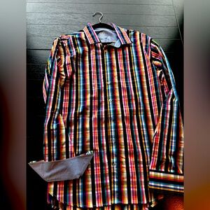 Bugatchi men’s size xl dress shirt barely worn colorful